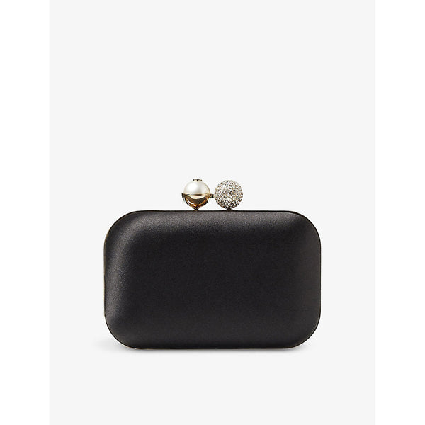 Jimmy Choo Cloud embellished-clasp satin clutch bag | LYBSTORE