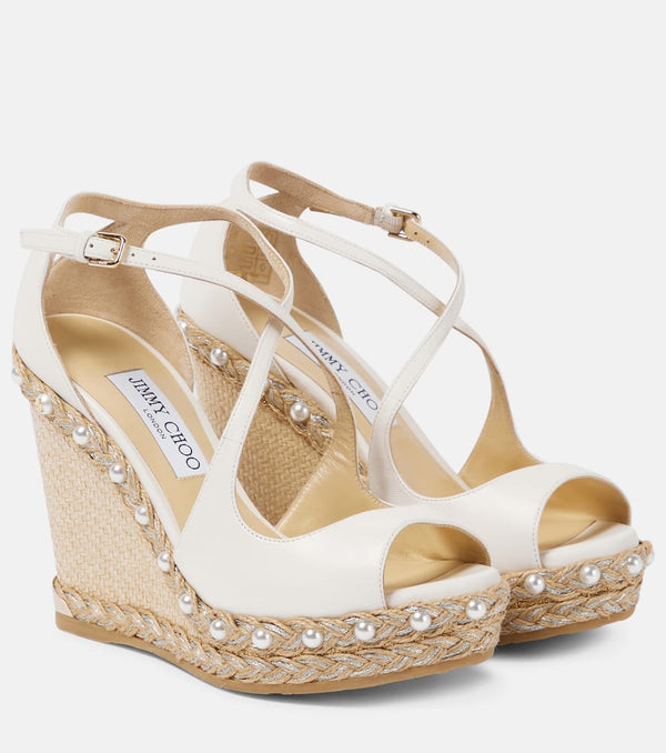 Jimmy Choo Dakota 120 leather espadrille wedges