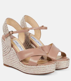 Jimmy Choo Dellena 100 leather wedge sandals | LYBSTORE