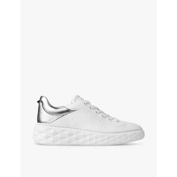 Jimmy Choo Diamond Maxi brand-embossed leather low-top trainers