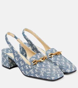 Jimmy Choo Diamond Tilda 45 denim slingback pumps | LYBSTORE