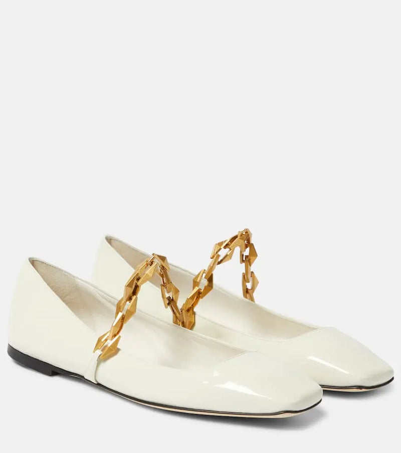 Jimmy Choo Diamond Tilda patent leather ballet flats | LYBSTORE