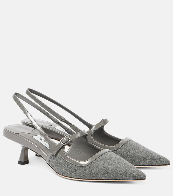 Jimmy Choo Didi 45 flannel slingback pumps