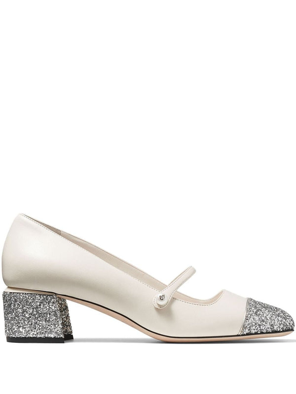 Jimmy Choo Elisa 45 Glittered Leather Pumps