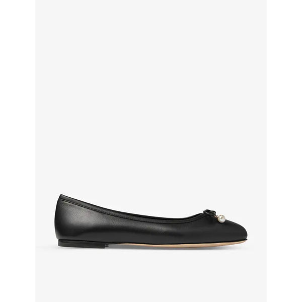 Jimmy Choo Elme bow-embellished leather ballet flats