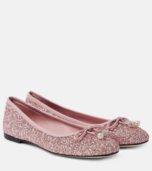 Jimmy Choo Elme glitter ballet flats | LYBSTORE