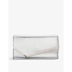 Womens Jimmy Choo Emmie mirrored-fabric clutch