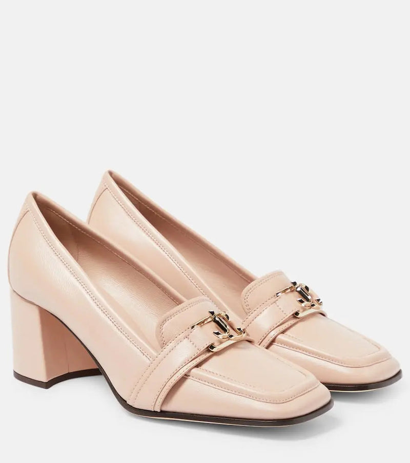 Jimmy Choo Evin 65 leather loafer pumps | LYBSTORE