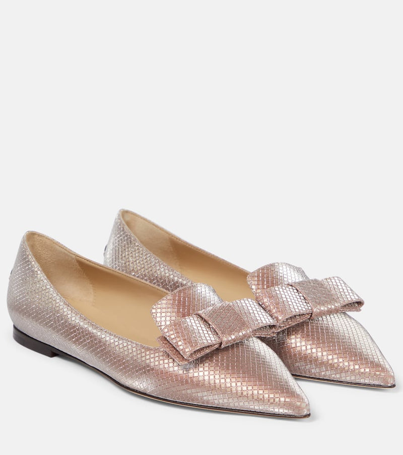 Jimmy Choo Gala bow-embellished ballet flats