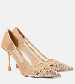 Jimmy Choo Ixia 95 embellished mesh pumps