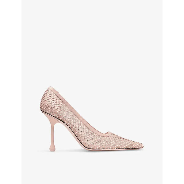 Jimmy Choo Ixia 95 pointed-toe mesh heeled courts