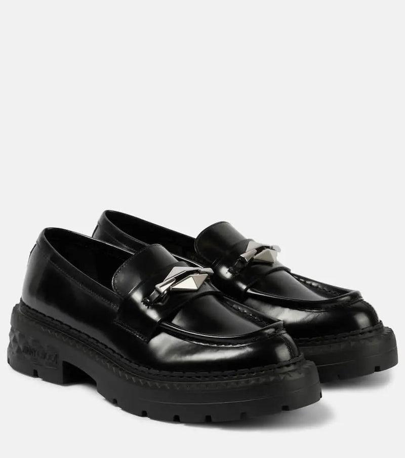 Jimmy Choo Marlow Diamond leather loafers