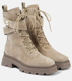 Jimmy Choo Noemi 45 suede combat boots | LYBSTORE