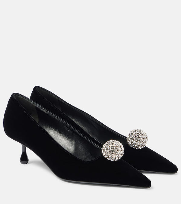 Jimmy Choo Orb 50 embellished velvet pumps