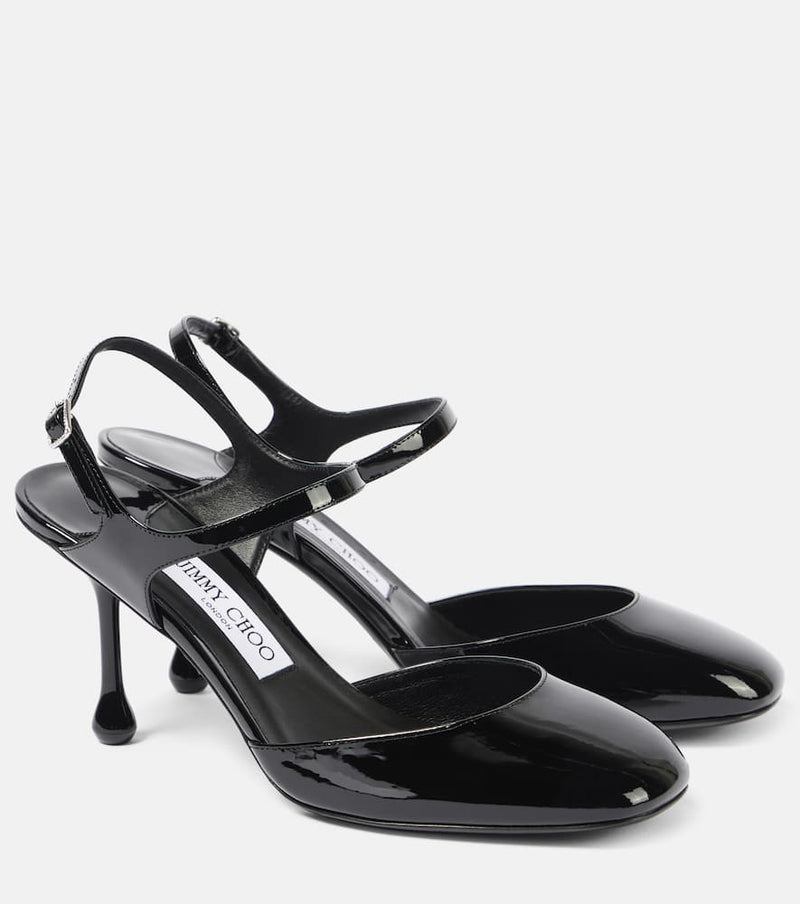 Jimmy Choo Pixie 80 patent leather slingback pumps