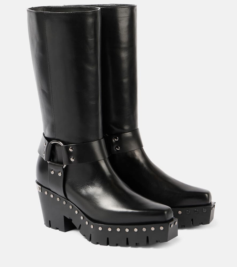 Jimmy Choo Quinn 75 studded leather biker boots