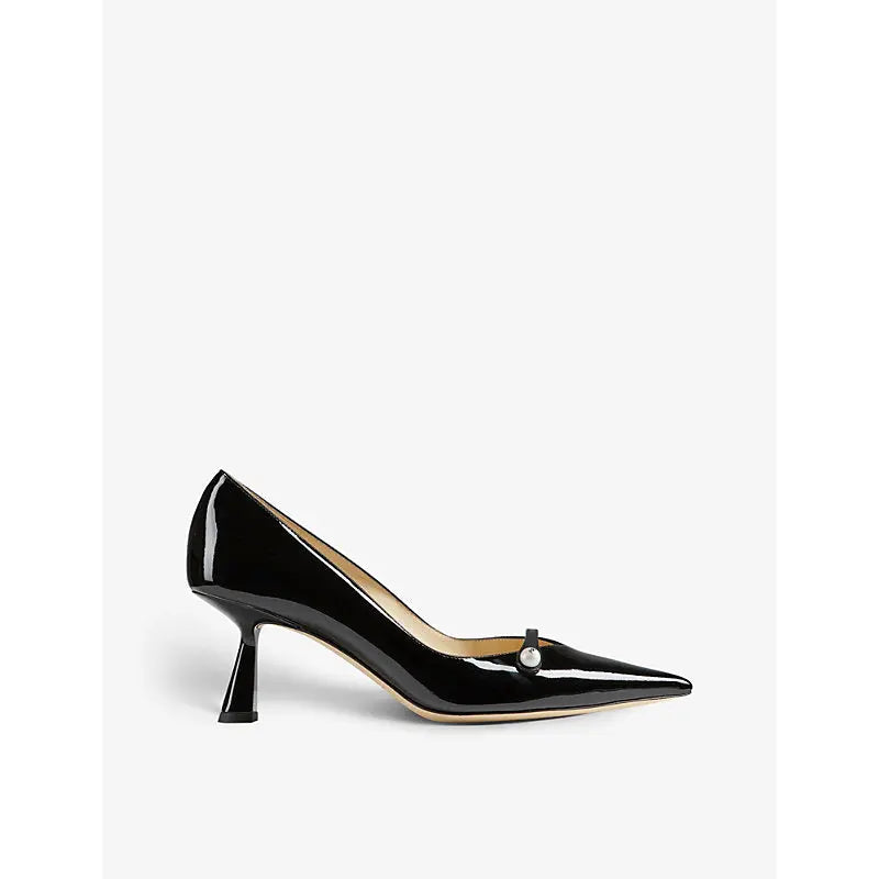 Jimmy Choo Rosalia 65 pearl-embellished patent-leather heeled courts