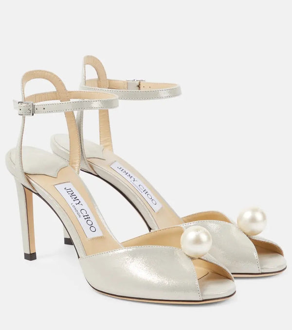 Jimmy Choo Sacora 85 embellished leather sandals | LYBSTORE