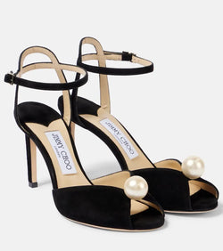 Jimmy Choo Sacora 85 embellished suede sandals