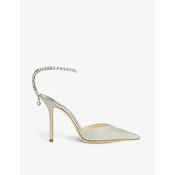 Womens Jimmy Choo Saeda 100 crystal-embellished suede heeled courts