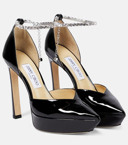 Jimmy Choo Saeda 125 embellished platform pumps