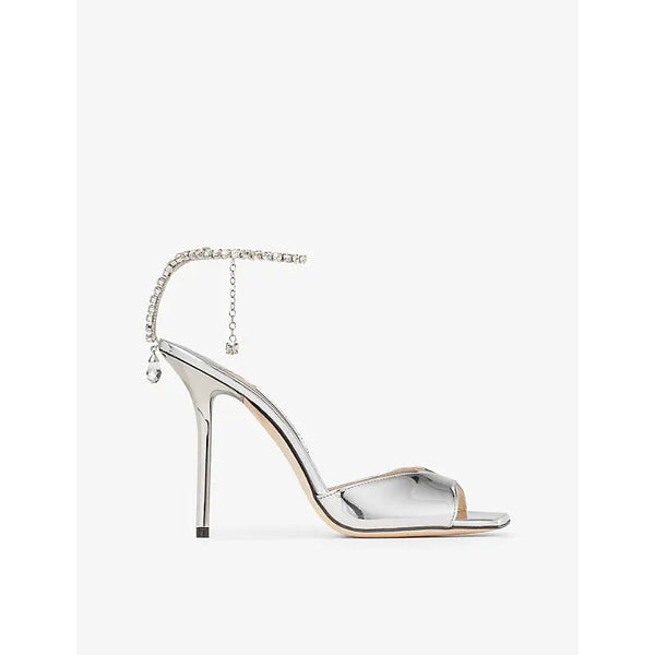 Jimmy Choo Saeda crystal-embellished leather courts | Jimmy Choo