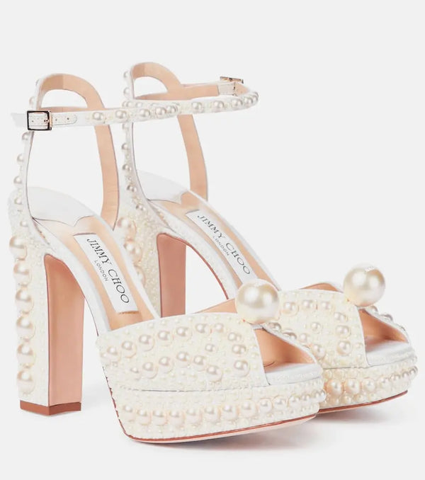 Jimmy Choo Saracria 120 embellished satin sandals | LYBSTORE