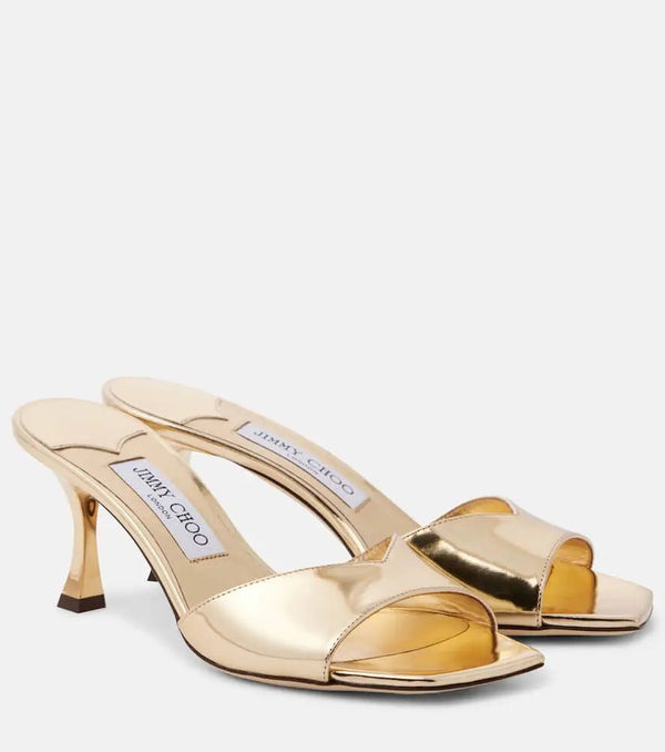 Jimmy Choo Skye 70 metallic leather mules | LYBSTORE