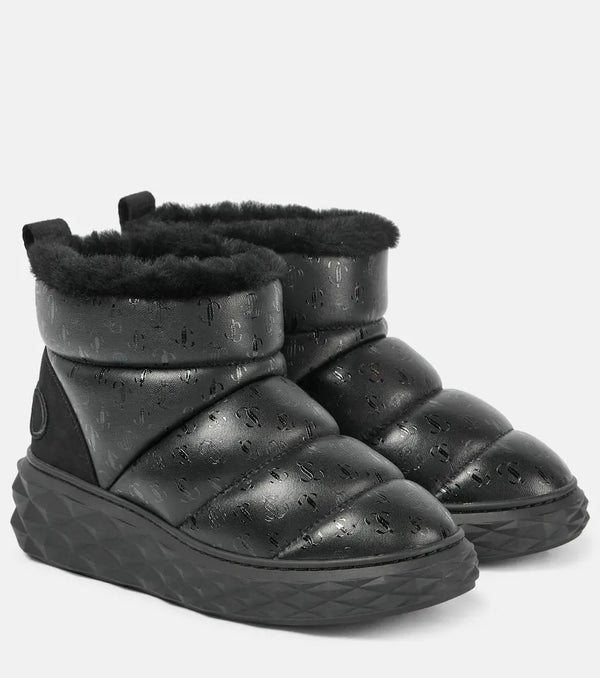 Jimmy Choo Xan shearling-lined leather snow boots