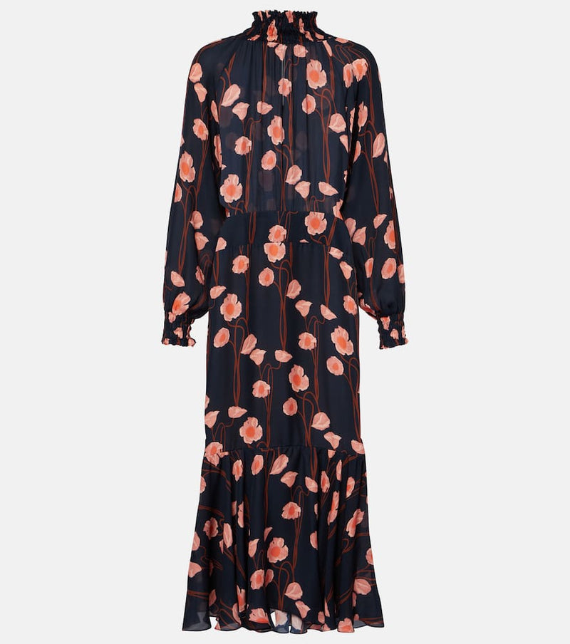 Johanna Ortiz Floral silk georgette midi dress