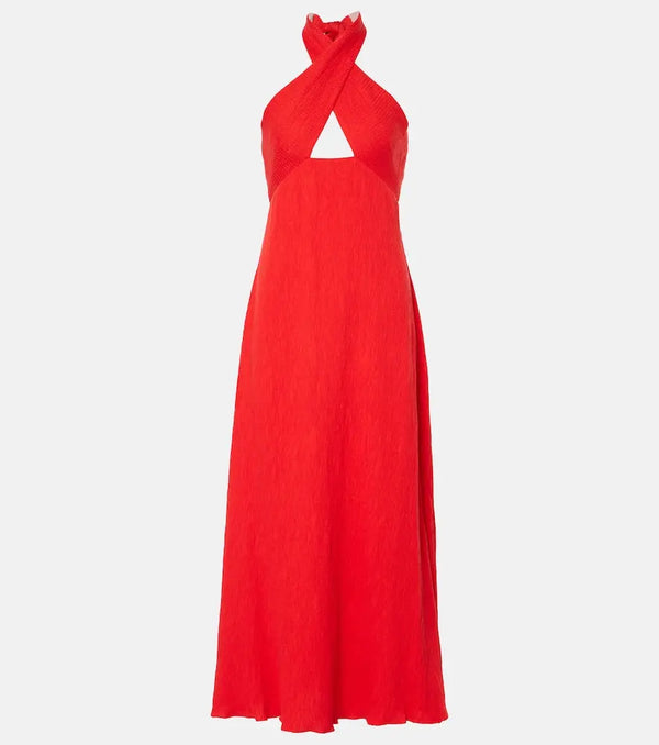 Johanna Ortiz Halterneck cutout maxi dress | LYBSTORE