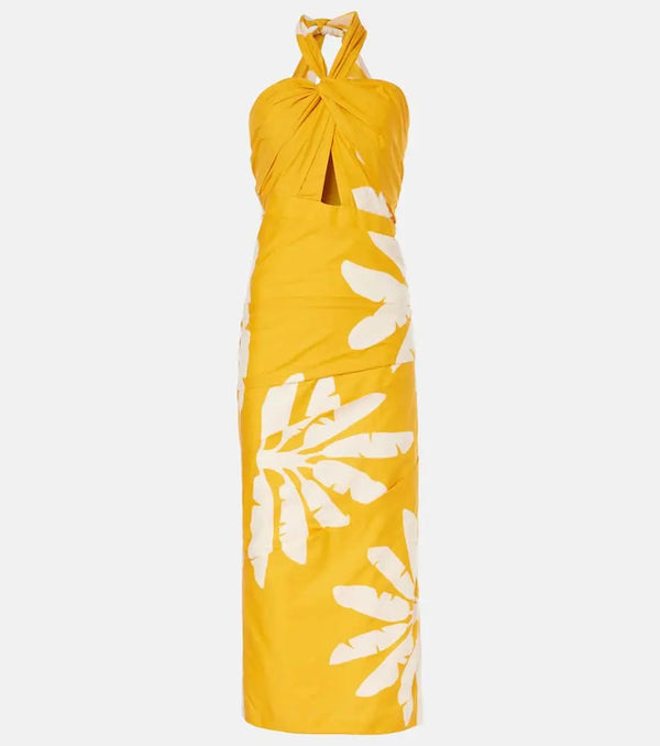 Johanna Ortiz Printed twisted cutout midi dress | LYBSTORE