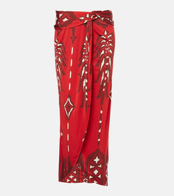 Johanna Ortiz Printed twisted midi skirt