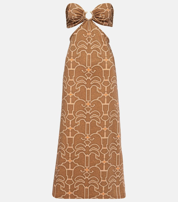 Johanna Ortiz Ring-detail cutout printed maxi dress