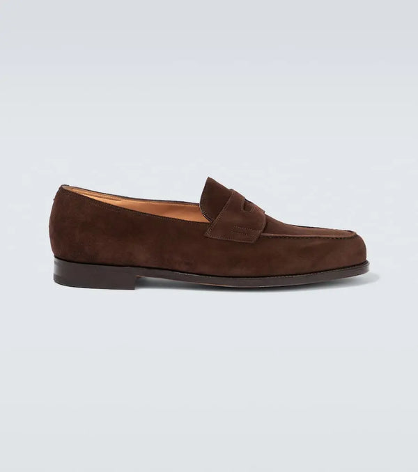 John Lobb Lopez suede penny loafers