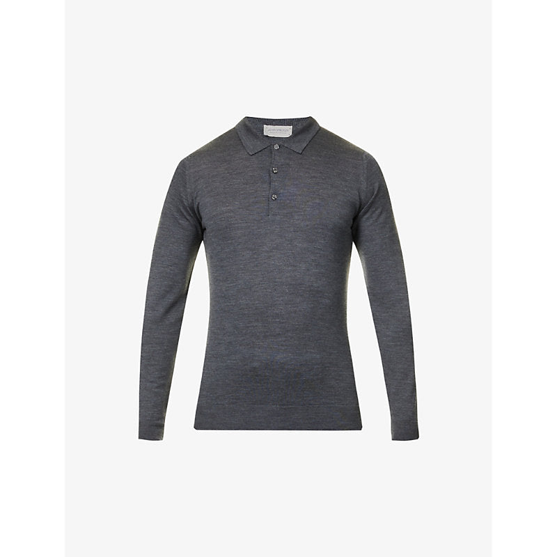 Mens John Smedley Belper knitted polo jumper