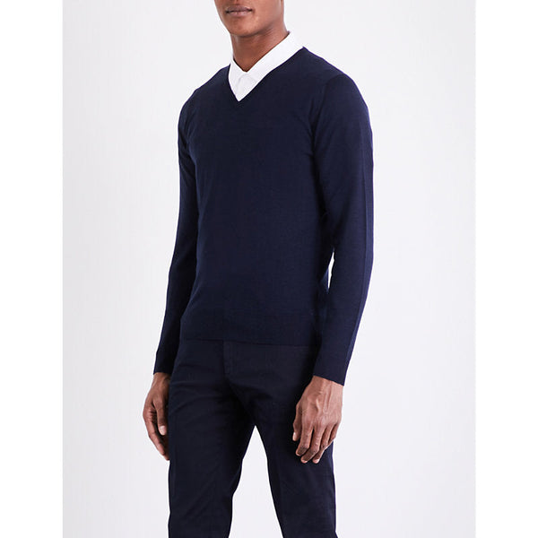 John Smedley Blenheim V-neck wool jumper