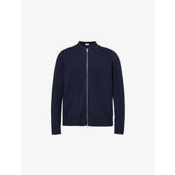 Mens John Smedley Collared zip-up merino-wool jumper