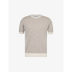 Mens John Smedley Crew-neck short-sleeve merino-wool knitted jumper