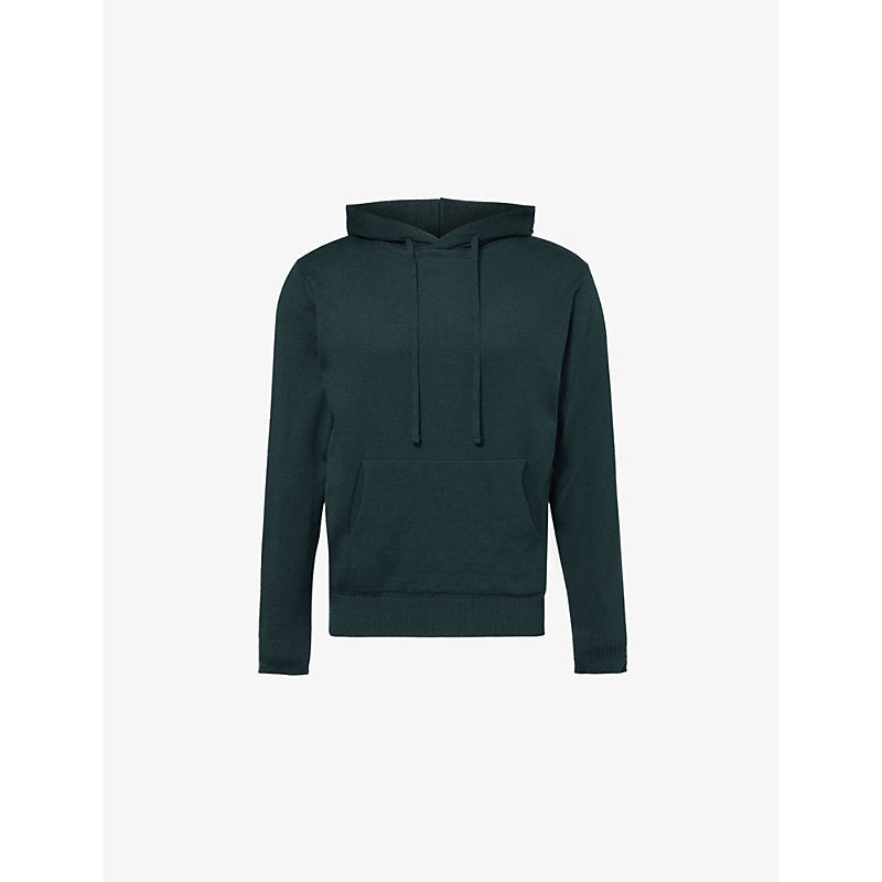 Mens John Smedley Regular-fit drawstring-hood cotton hoody