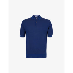 John Smedley Ribbed-trim short-sleeve merino-wool knitted polo shirt