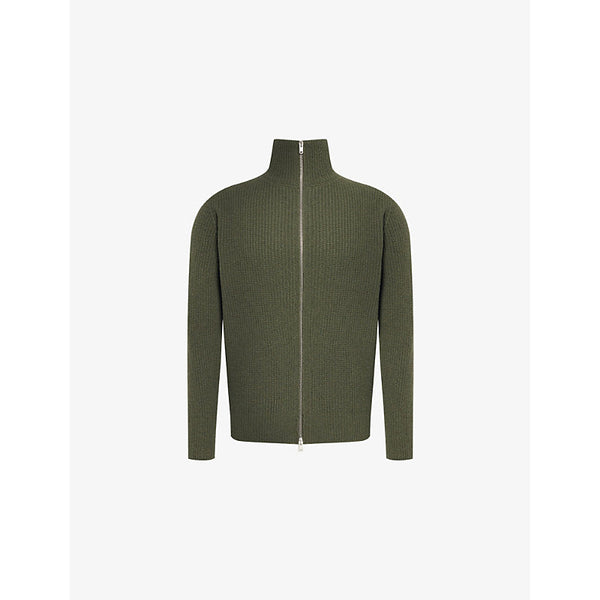  John Smedley Ribbed zip-up recycled-cashmere and wool jumper