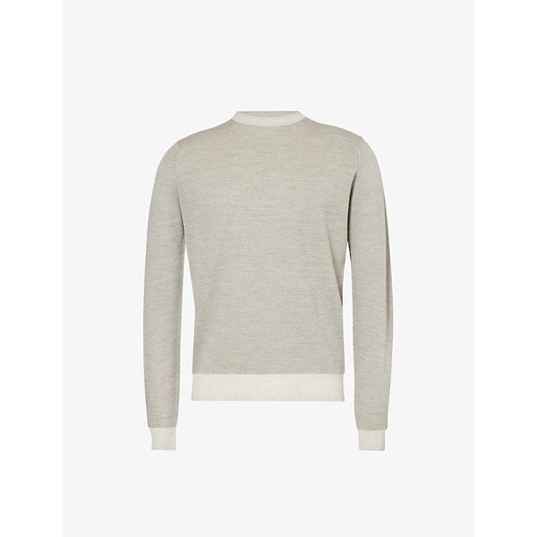 John Smedley Round-neck textured merino-wool knit jumper