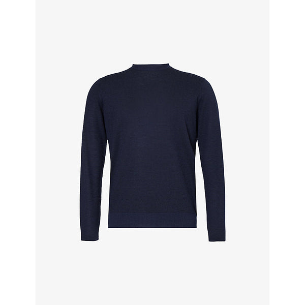 Mens John Smedley Round-neck textured merino-wool knit jumper