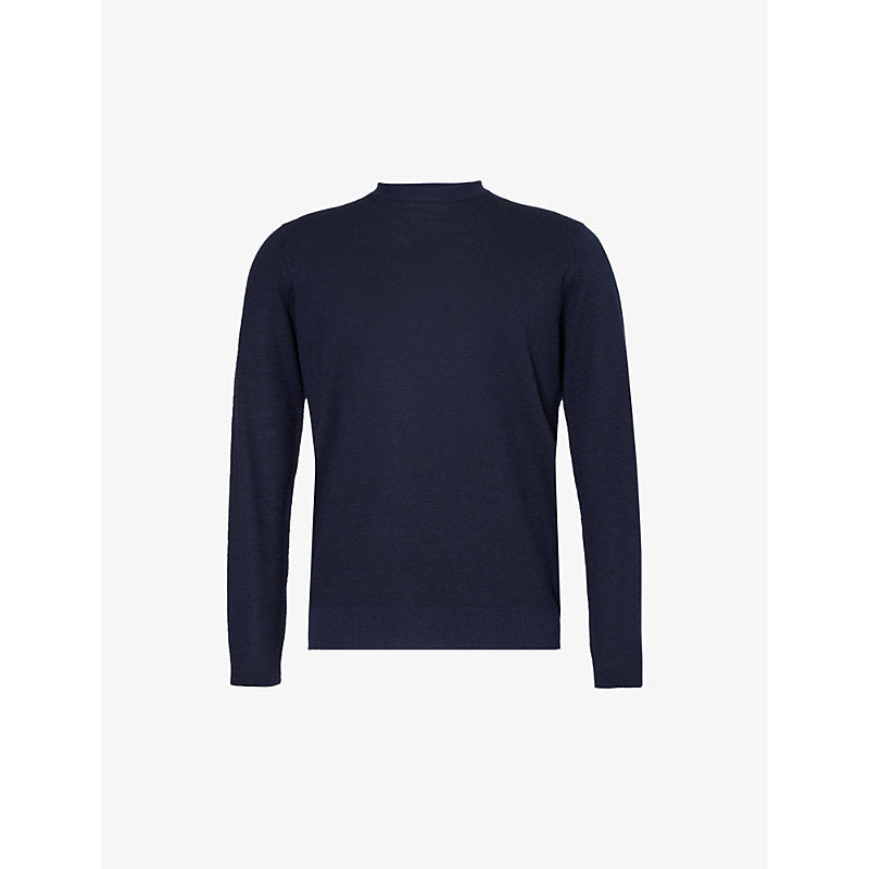 John Smedley Round-neck textured merino-wool knit jumper