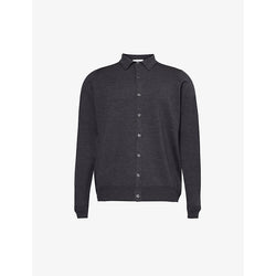 Mens John Smedley Tibor button-down cotton knitted shirt