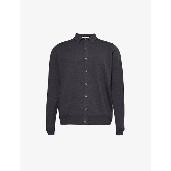 Mens John Smedley Tibor button-down cotton knitted shirt