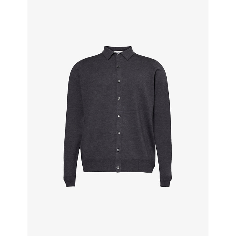 Mens John Smedley Tibor button-down cotton knitted shirt