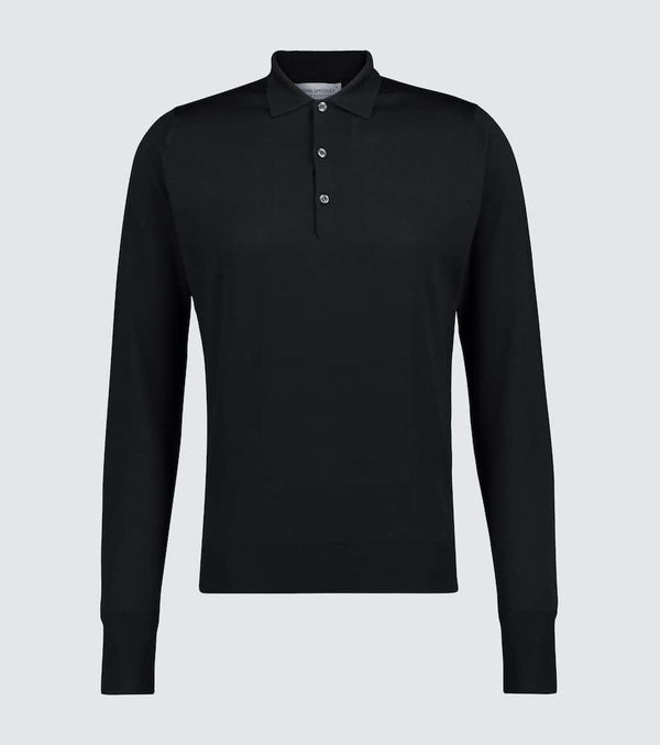 John Smedley Wool long-sleeved polo shirt