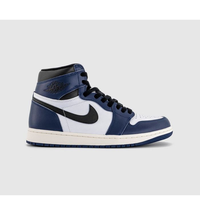 Jordan Air 1 High Trainers Midnight Navy Blackwhitesail In Blue